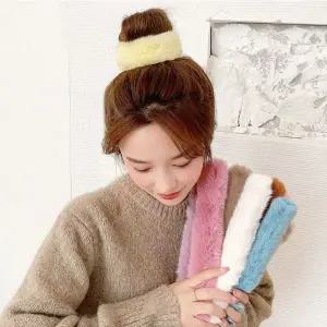 [셀러에이드]부드러운 극세사털 똥머리밴드