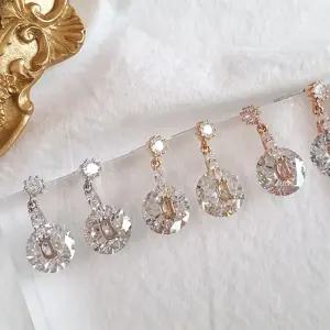 여자 사계절 데일리 착용 지르코니아 큐빅 드롭 귀걸이