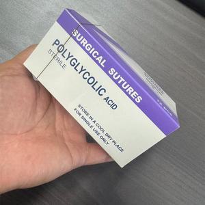 의대생 12 Pcs 흡수성 봉합사 스레드 애완 동물 90cm PGA 바늘 포함 병원에서 교육용 폴리글리콜산 멸균