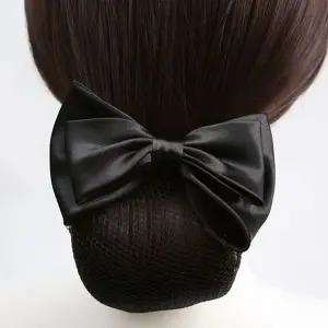 [셀러에이드]정돈망 간호사 승무원 머리망 깔끔한 새틴 리본 머리망핀
