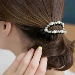 [셀러에이드]헤어핀 머리핀 반묶음 진주 여성 선물용 데일리 큐빅 단발머리핀