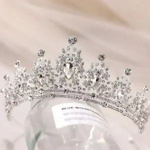 [셀러에이드]장식 큐빅 신부 웨딩 헤어 실버 크라운 여성 크라운머리띠