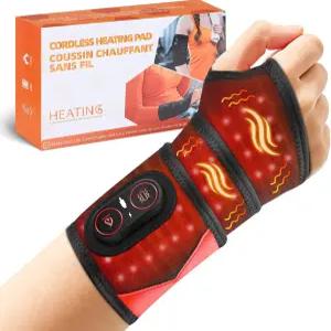 마사지 및 레드 라이트가 포함된 무선 손목 온열 패드 터널용 충전식 브레이스 랩 관절염 손 를 위한