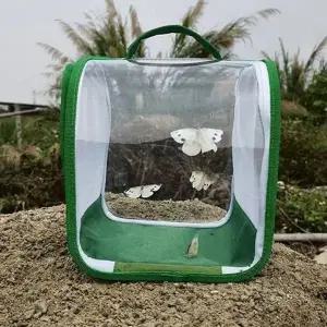 [셀러에이드]접이식 나비 채집통 곤충 사육장 휴대용 케이지 사육 투명사육장