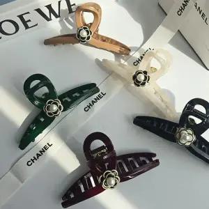 [하프클럽/]여자 카멜리아 진주 플라워 고급 데일리 헤어 집게핀