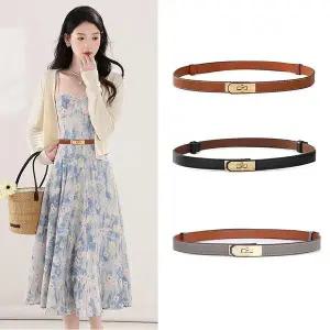 [하프클럽/]여자 슬림 가죽 골드 버클 원피스 허리 벨트