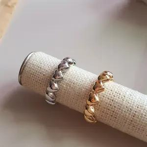 여자 러블리 데일리룩 포인트 하트 라운딩 반지