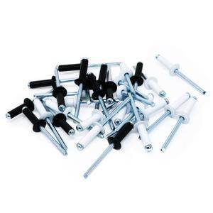 까만 알루미늄 블라인드 리벳 50피스 금속 백색 위한 4.8 X 16mm 팝