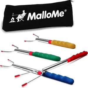 화염 구덩이 45 연장용 말로메 스모어 스틱 - 마시멜로 로스팅 키트 꼬치 핫도그 포크 캠프파이어 조리