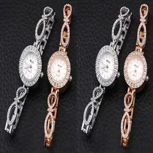 [골드스마일]우아한 곡선 메탈 큐빅포인트 여성시계