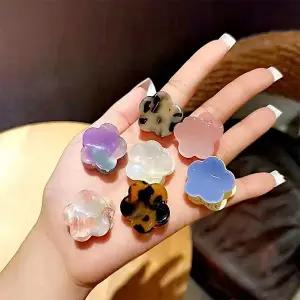 [에이치플러스몰]구름꽃 알록 집게핀 미니 반묶음 포인트 헤어 머리핀