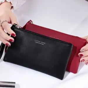 심플 디자인 지퍼 클러지 장지갑 손목 스트랩 파우치 클러치장지갑 지퍼장지갑