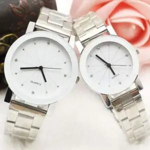 [콩심팥심]모던 패션 기하학 패턴 메탈 커플 시계