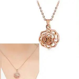 장미 여성 데일리 로즈골드 플라워 목걸이