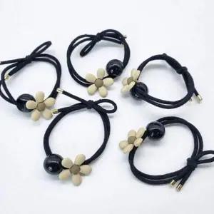 고무줄 끈 헤어 데일리 머리 포인트 꽃잎 여성 포인트머리끈