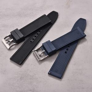 전문 다이빙 시계 밴드 FKM 고무 스트랩 18mm 20mm 다이브 방수 Durabl 용 퀵 릴리스 총알 모양