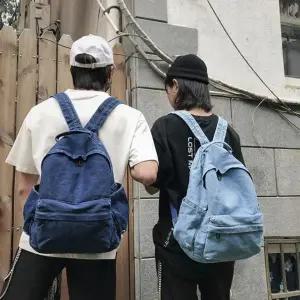 [골드스마일]남성 여성 진청 연청 데님 백팩 여성 학생 중 남성 백팩