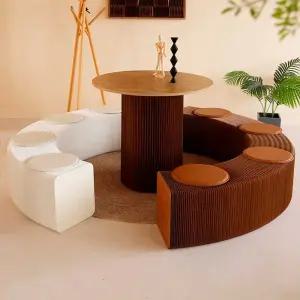 아코디언 종이 의자 접이식 가구 휴대용 벤치 카페 크래프트