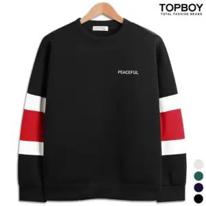 [탑보이][탑보이] 피스풀 네오프렌 배색 오버핏 맨투맨 (RE004)