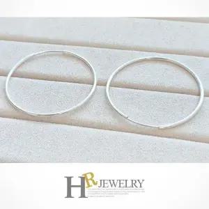 [호림쥬얼리]실버92.5/Silver/은귀걸이/세련(HR)실버 링 파이프 귀걸이(4cm)