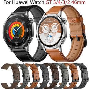 화웨이호환 시계 GT 5 용 22mm 스트랩 4/3/2 Pro 46mm 가죽 손목 팔찌 Smartwatch 밴드