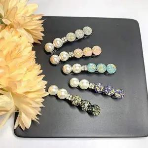 [골드스마일]악세사리 진주 여성 데일리 헤어핀 머리핀 포인트 큐빅 진주장식핀