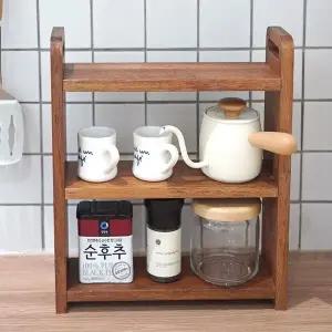 [하프클럽/셀러허브]베리아 싱크대정리 멀바우 양념통 선반 소형