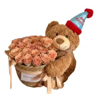 곰돌이 꽃다발 꽃바구니 생일 입학 졸업 축하 인형 곰 플라워베어 학교 학예회