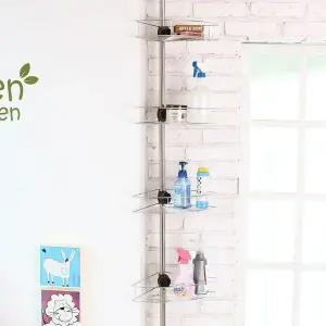 [하프클럽/셀러허브]리빙클램프고정코너선반 화장실 4단