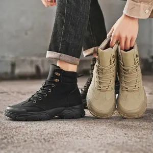 남자 캐주얼 하이탑 빈티지 워커 스니커즈