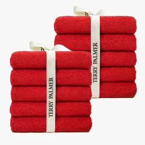 [NS홈쇼핑][etv]테리파머 무형광 170g 호텔수건 10장 레드 수건 타올 타월 수건세트..