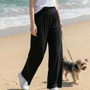 여성 요가 운동 하이웨이트 모달 9부 와이드 팬츠 바지