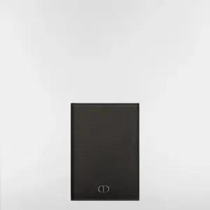 MUST IT_디올 여권 커버 - 블랙 그레인 송아지 가죽 CD Icon 시그니처