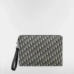 MUST IT_디올 A4 지퍼 파우치 - 베이지 블랙 Dior Oblique 자카드