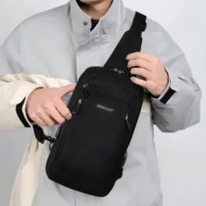 (색상 블랙)남성 캐주얼 메신저백 슬링백 여행 가방