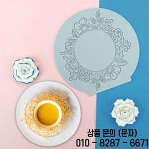라운드 꽃 화환 설탕 뒤집기 레이스 패드 초콜릿 분자 요리 인쇄 실리콘 금형 케이크 장식 도구