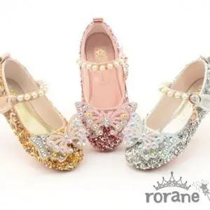 공연 구두 슈즈 파티 스트랩 발목 아동 리본 글리터