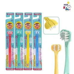 [MDB밀리언달러베이비]MDB 3면 유아 어린이칫솔 혀클리너 겸용 4개