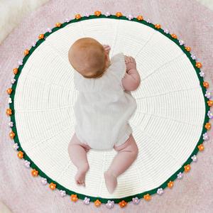 장미 꽃다발 담요  수제 크로 셰  손 니트 소파 던지기 보육 매트리스