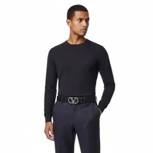 25FW 남성 브이로고 시그니처 양면 벨트 7Y2T0SQ3 UPC M77 25F)