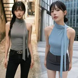 노블타이홀터티 나시티셔츠 민소매  슬림 여름