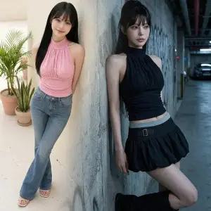 리핏셔링홀터티 나시 셔링 여름 백리스 뒷트임 캡내장