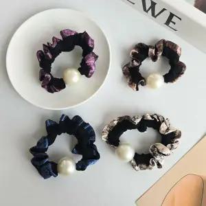 아트박스/다잇템 여자 왕진주 투컬러 벨루어 머리끈