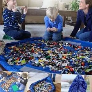 (선택사항 장난감 정리백 150cm)정리 블록 놀이방 대형 보관 수납 가방 매트 장난감