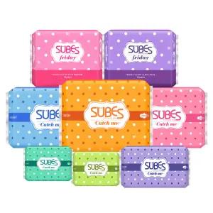 슈베스 캐치미 슬림 생리대 5팩 / 중형 대형 오버바이트 팬티라이너 슈퍼 롱