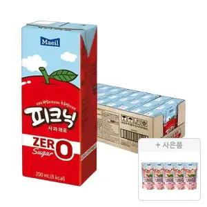 매일유업 피크닉 사과 제로 200ml, 24입, 1개 + 증정(에이드 복숭아 230ml, 5개)