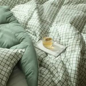 플로라 코지체크 60수 아사면 저소음 차렵이불 3컬러