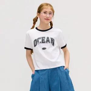 [오션스카이] [3color] 여아 링거 반팔 T-shirt