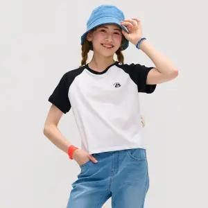 [오션스카이] [2color] 여아 라글란 반팔 T-shirt