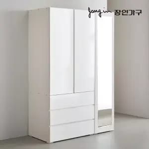 장인가구 블랑쉬 1200 3단서랍 전신거울 옷장 장롱 시스템옷장